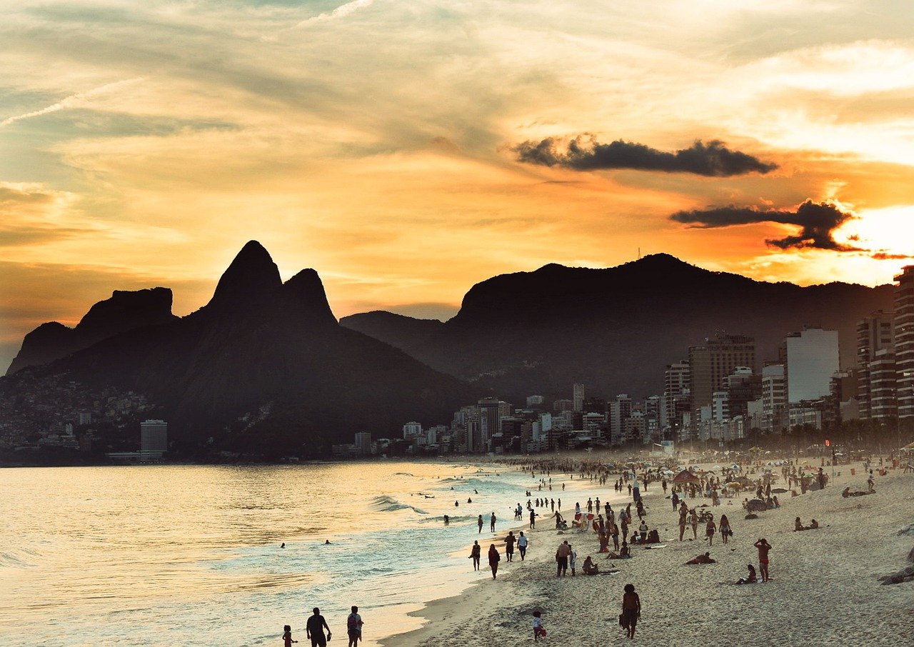 Coucher de soleil sur la plage, Rio de Janeiro