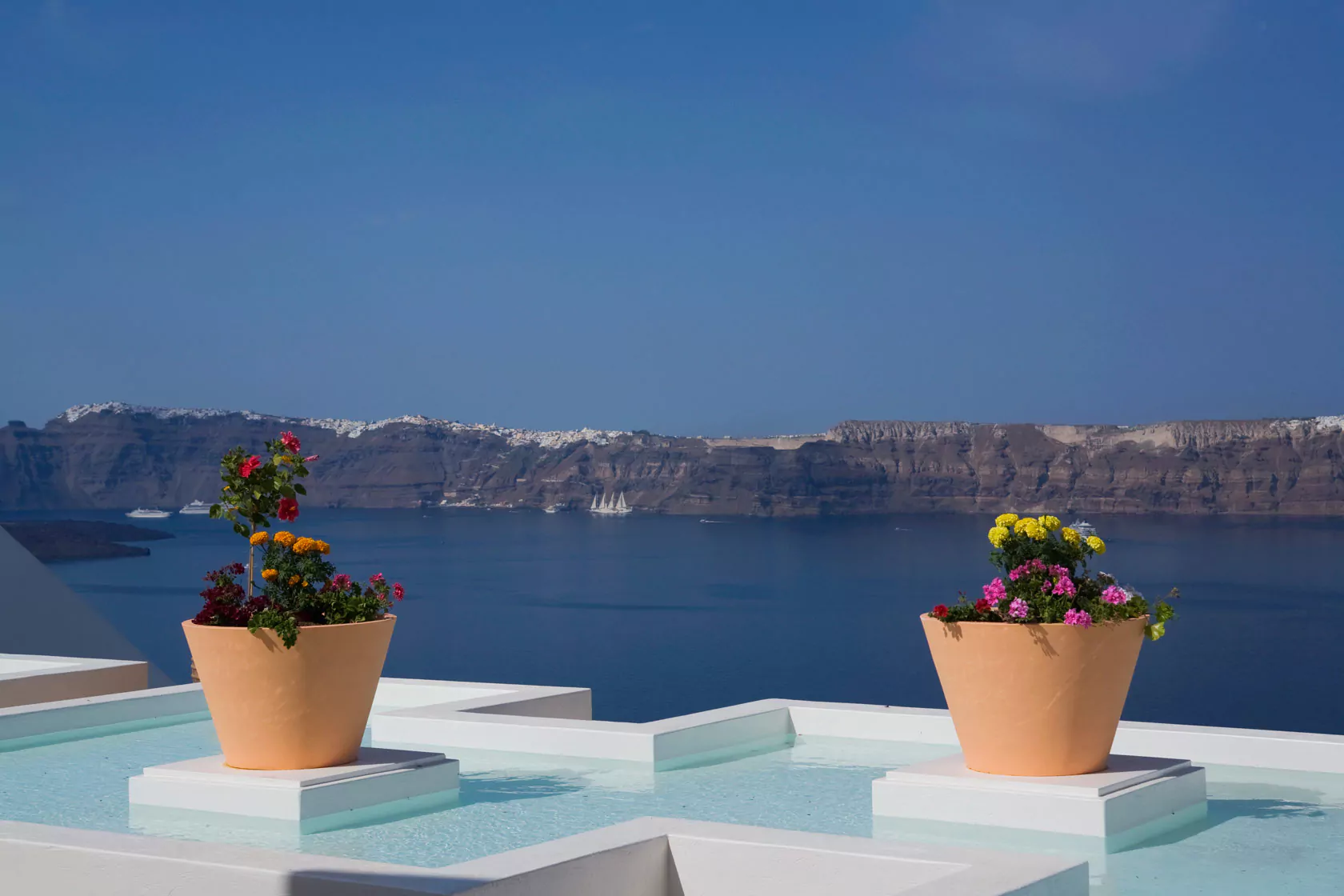 Vue sur la Caldeira, Maison des Lys, Santorin