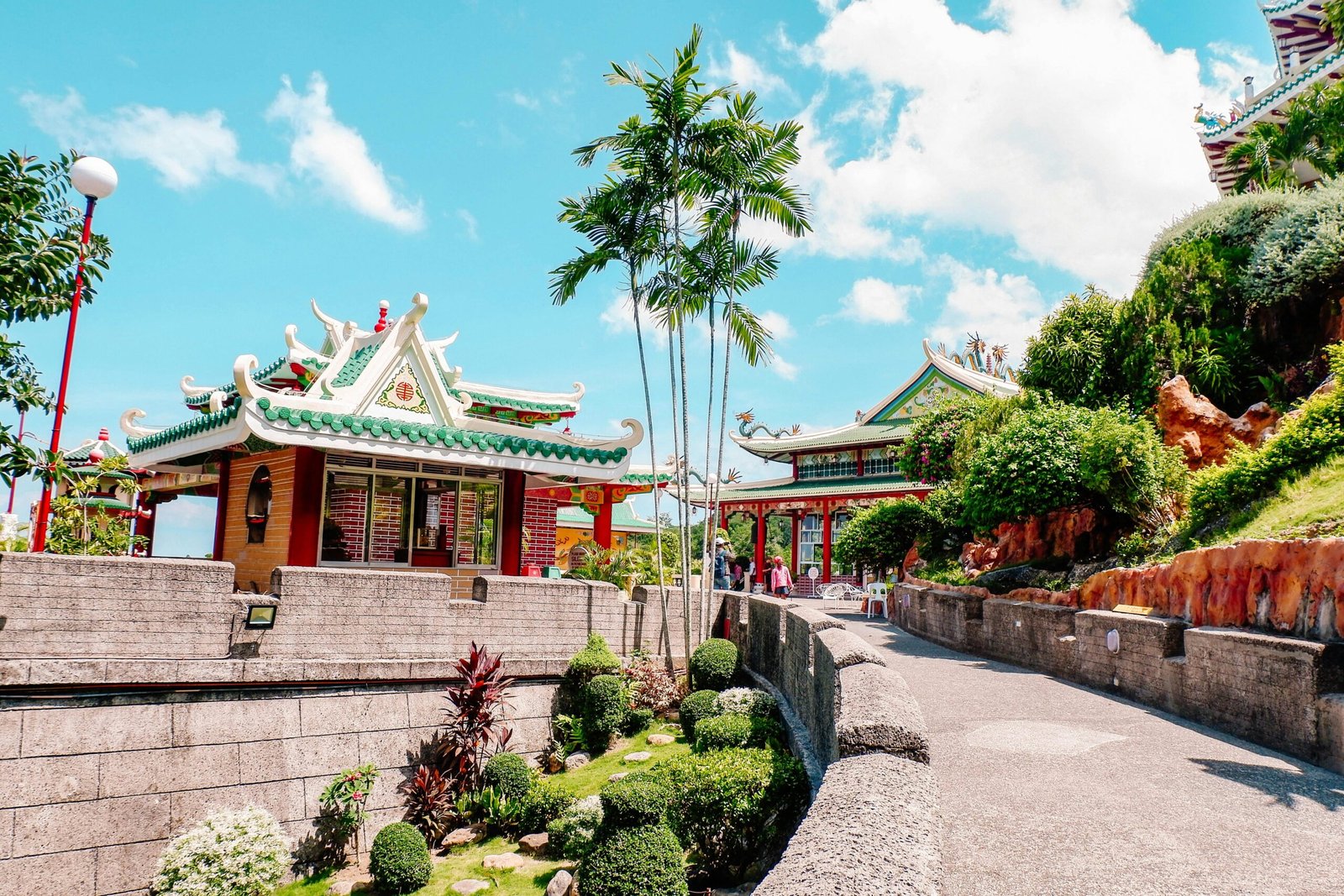 Vue de la ville de Cebu aux Philippines, mettant en valeur son architecture unique et ses palmiers tropicaux